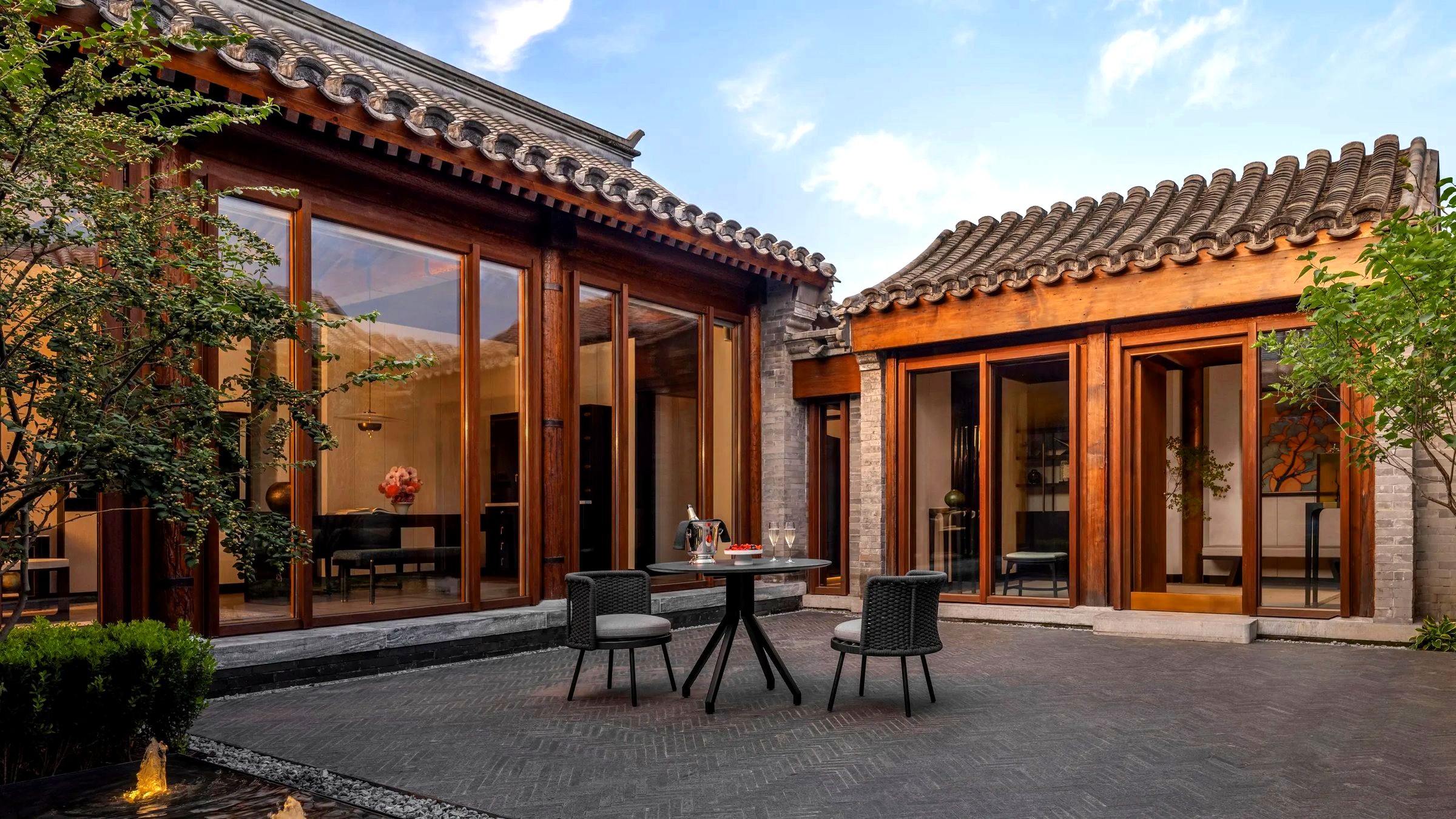 Traditional courtyard suite terrace at Mandarin Oriental Qianmen, Beijing