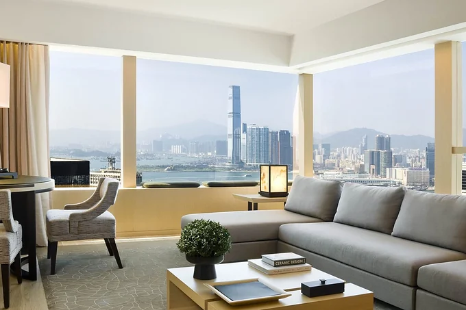 A suite at The Upper House looking over Victoria Harbour, Hong Kong
