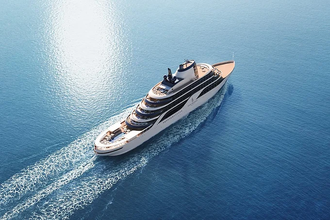 The Four Seasons Yacht under way on open water