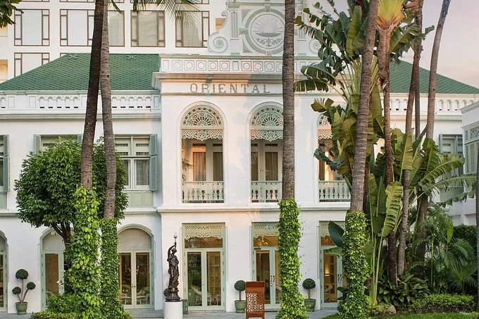 The Authors' Wing at Mandarin Oriental, Bangkok, behind its garden